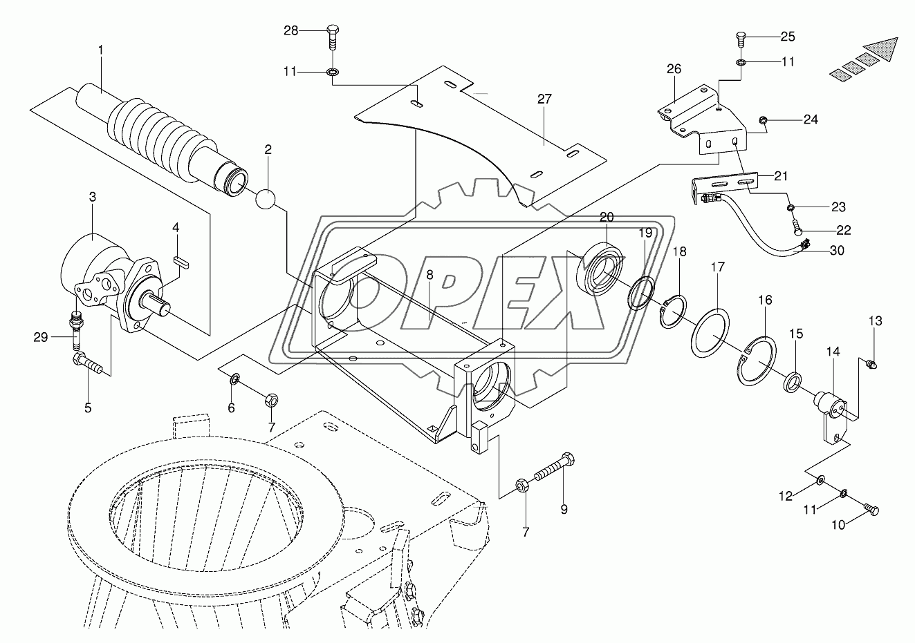 Discharge chute rotation drive