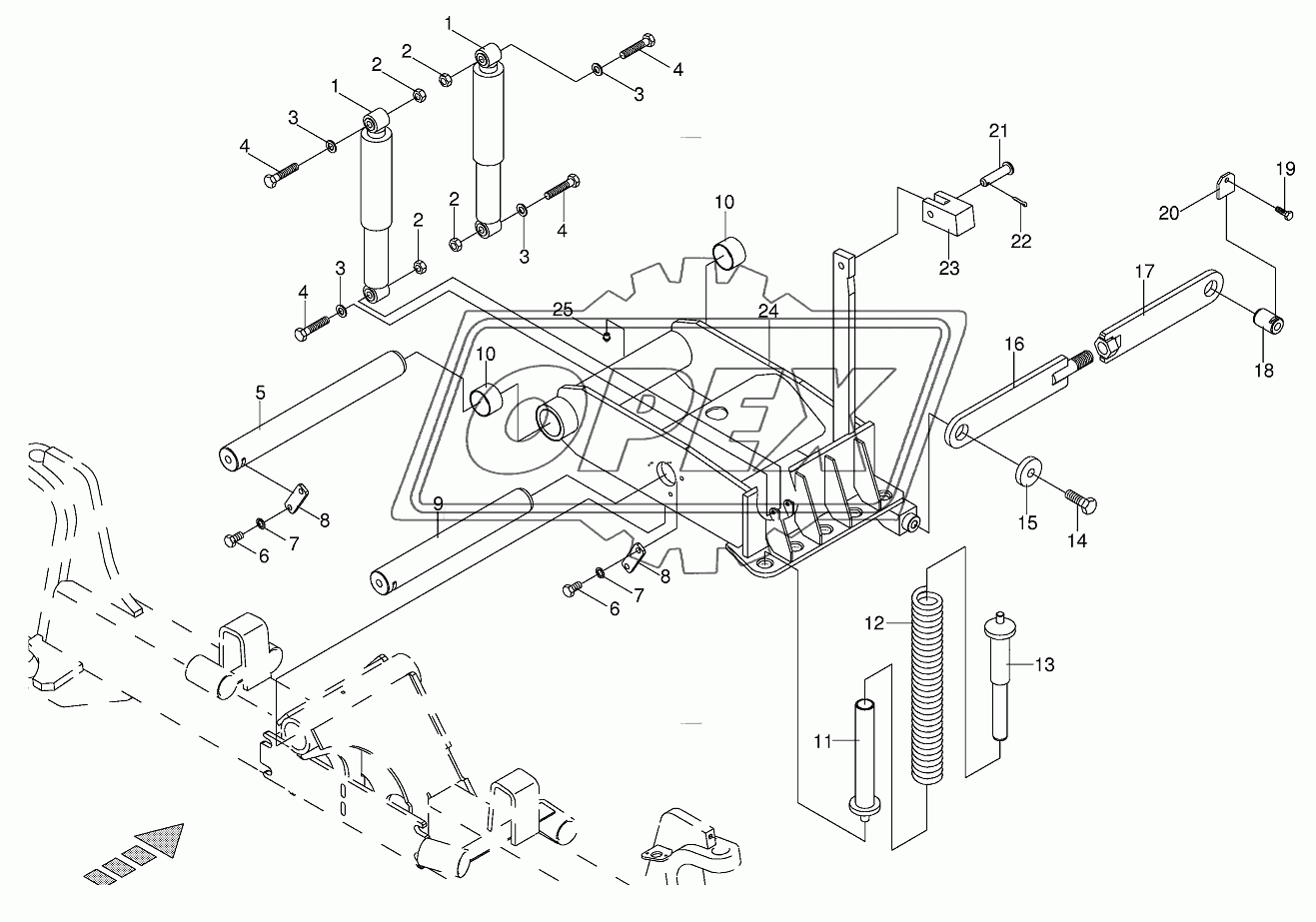 Steering axle rocker arm