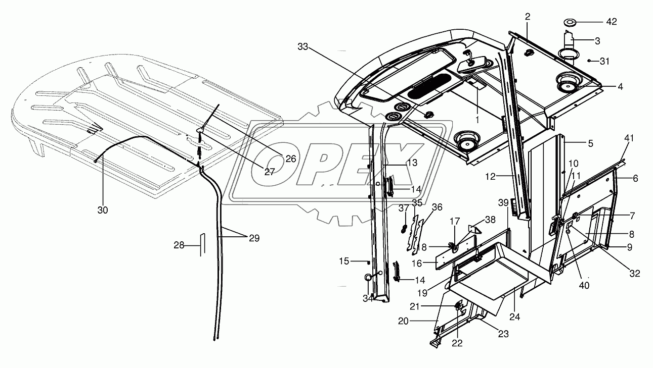 Cab-Cab lining, aerial