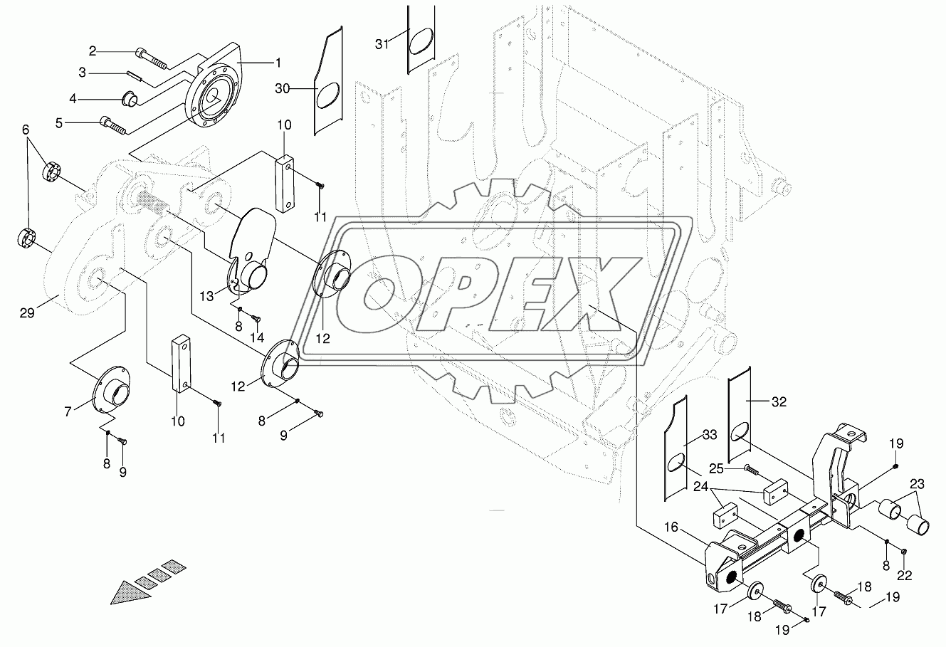 Top feed roller bearing