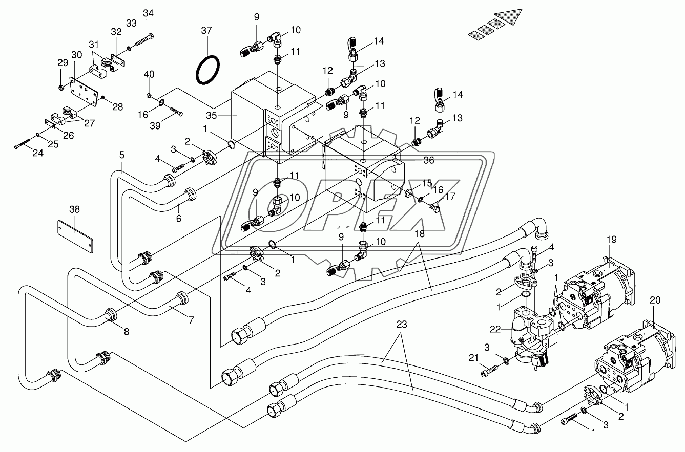 HP line hydraulic system