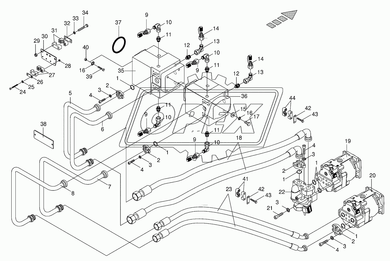 HP line hydraulic system