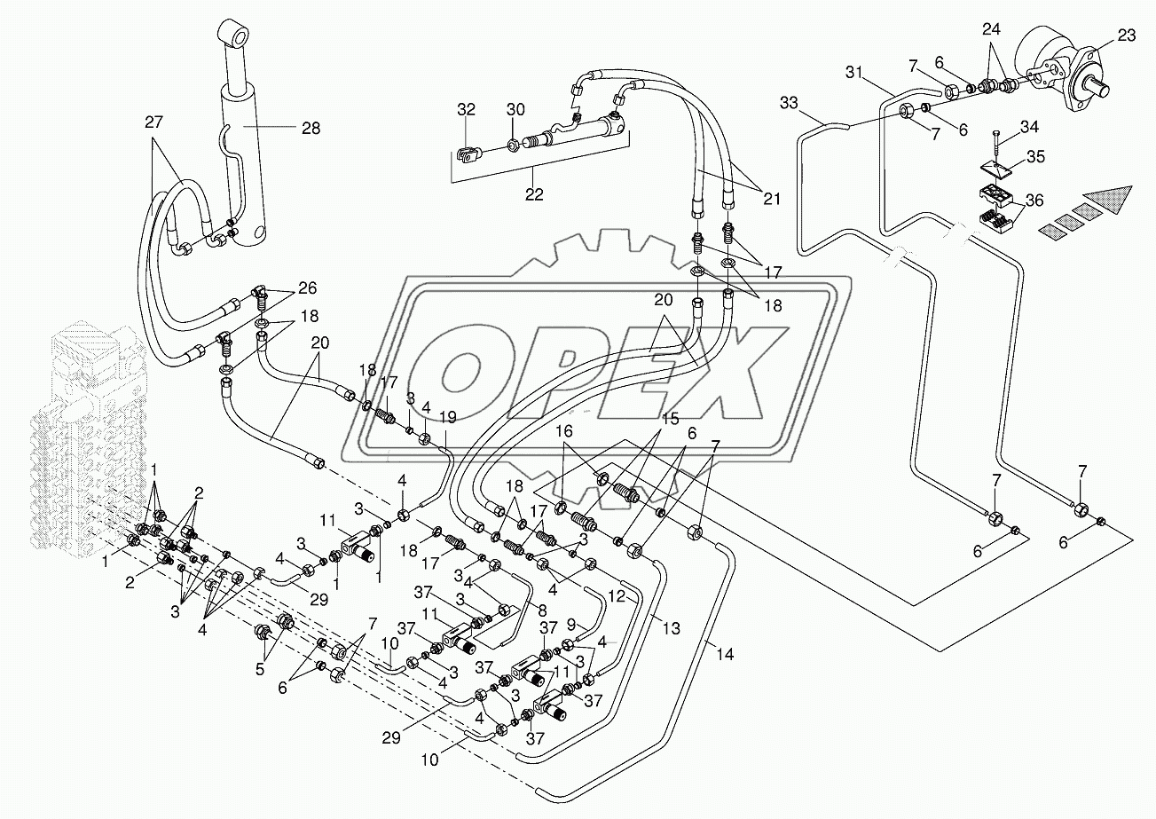 Lines discharge chute / flap