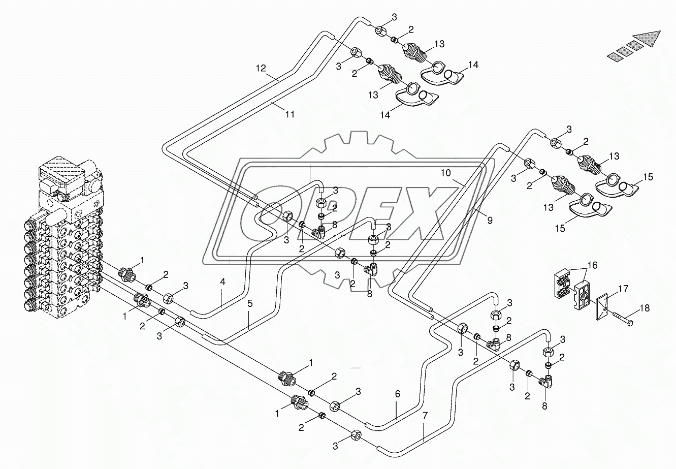 Lines front attachement