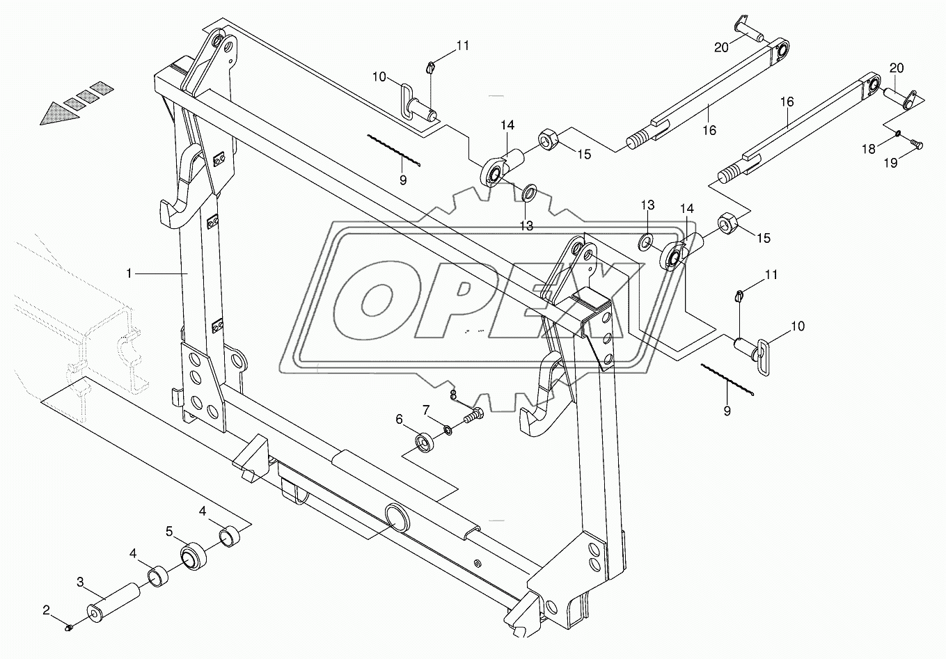 Pivoting frame / linkage