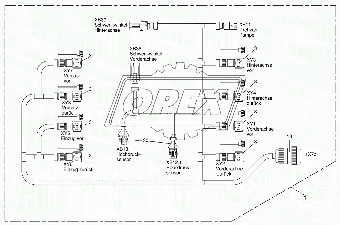 Wiring loom hydraulic pumps