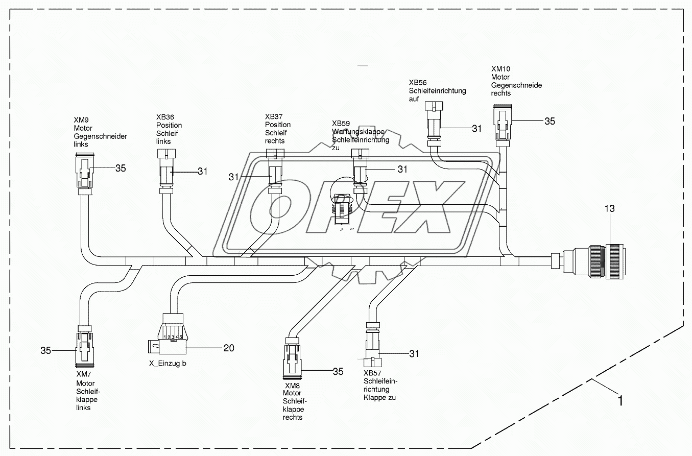 Wiring Harness - chopping aggregate