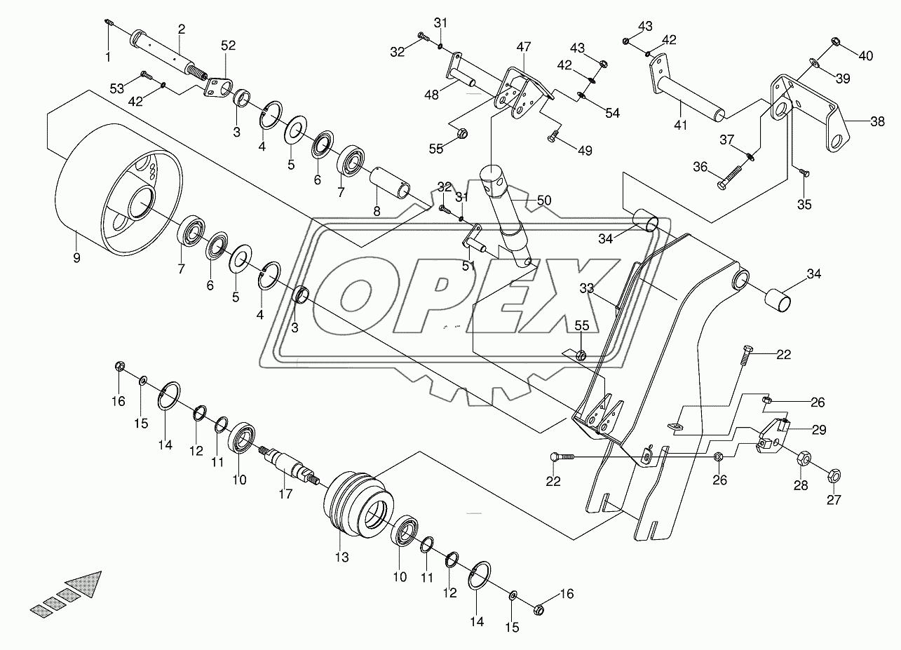 Tensioning device- main drive