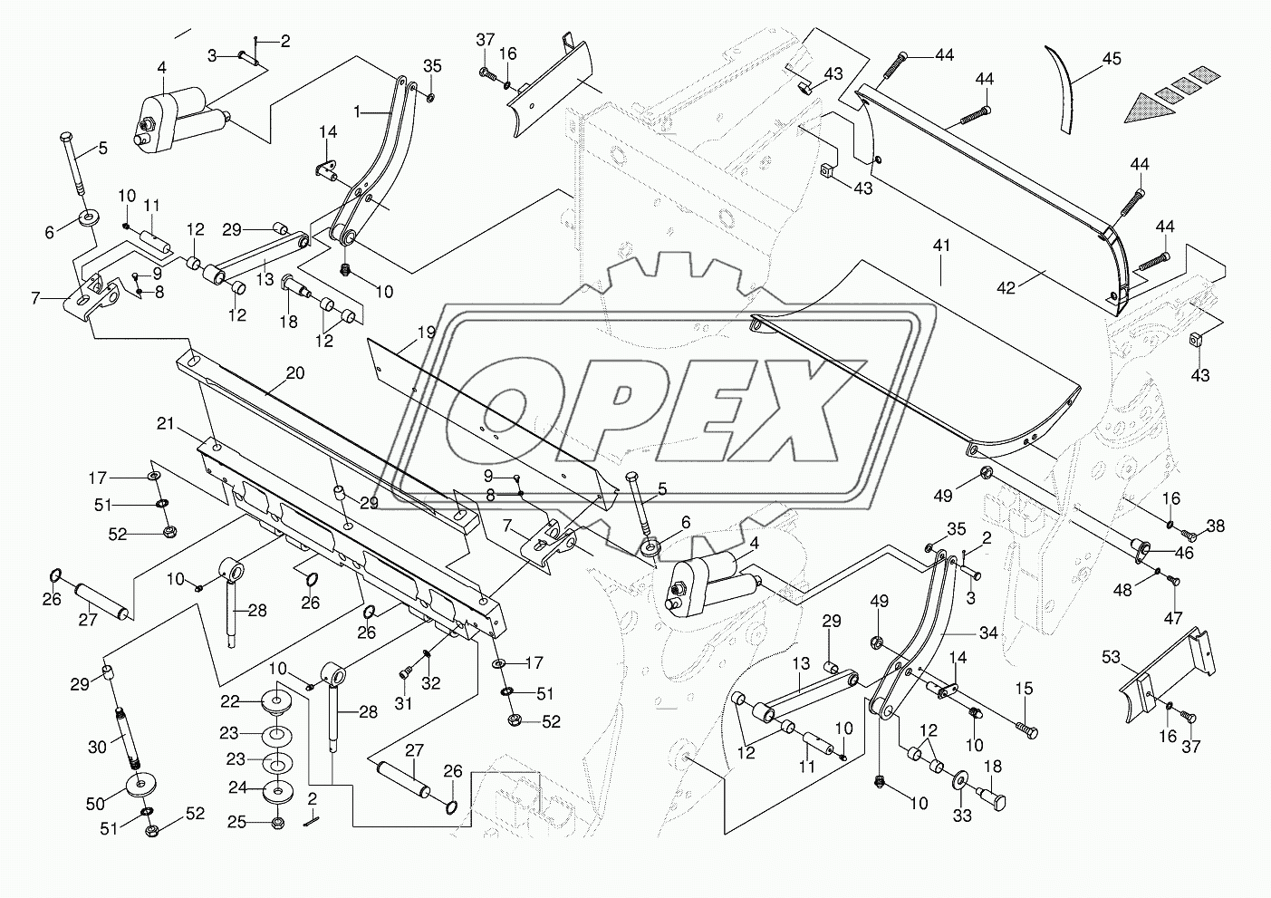 Shear bar adjustment