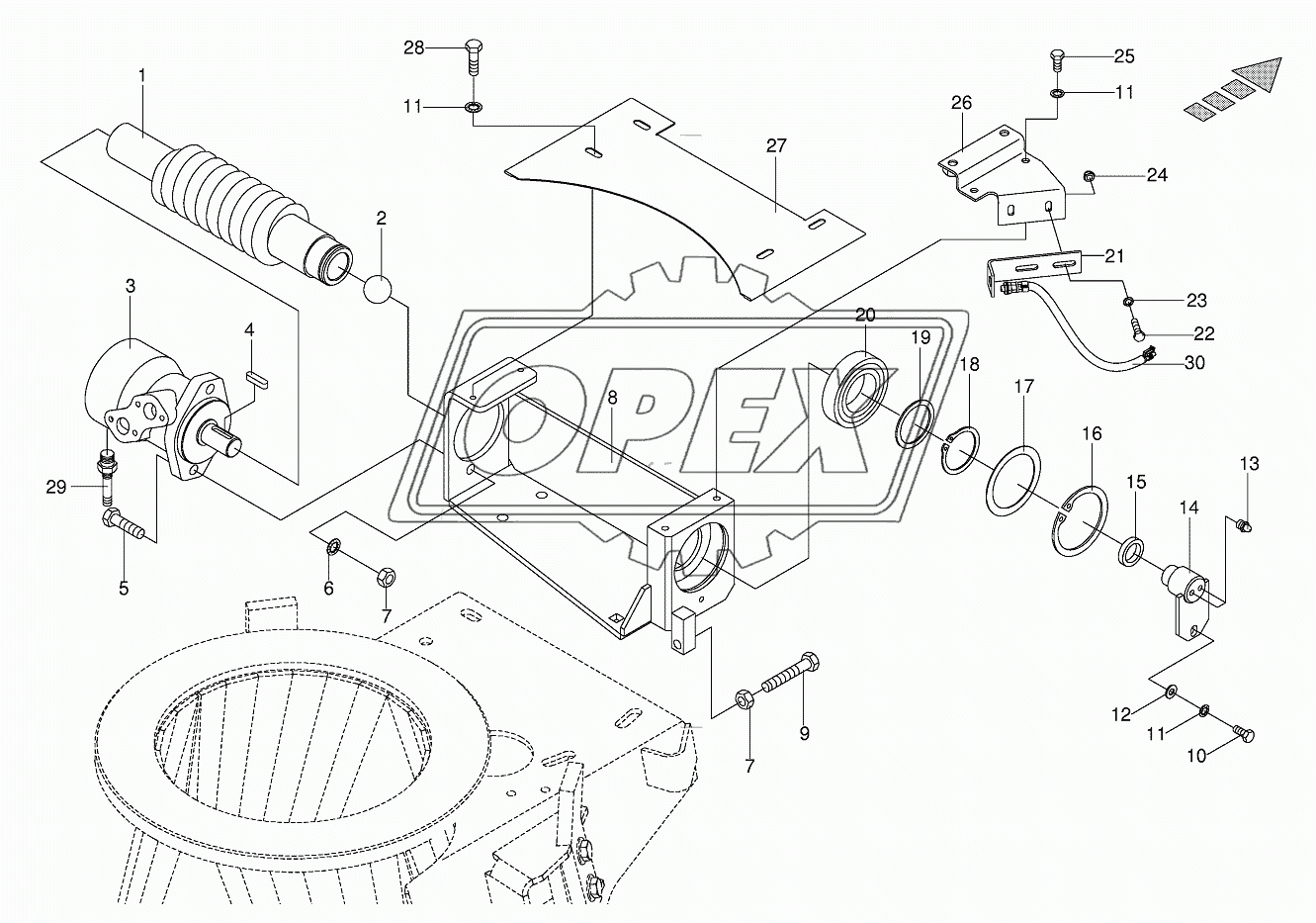 Discharge chute rotation drive