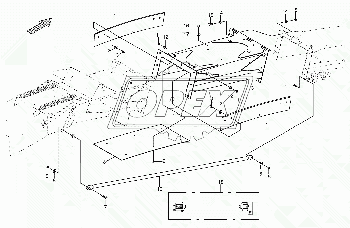 Discharge chute extension 10-row