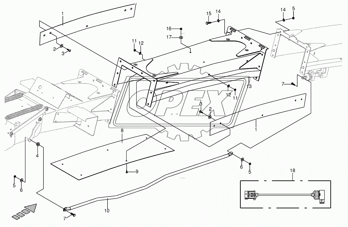 Discharge chute extension 12-row