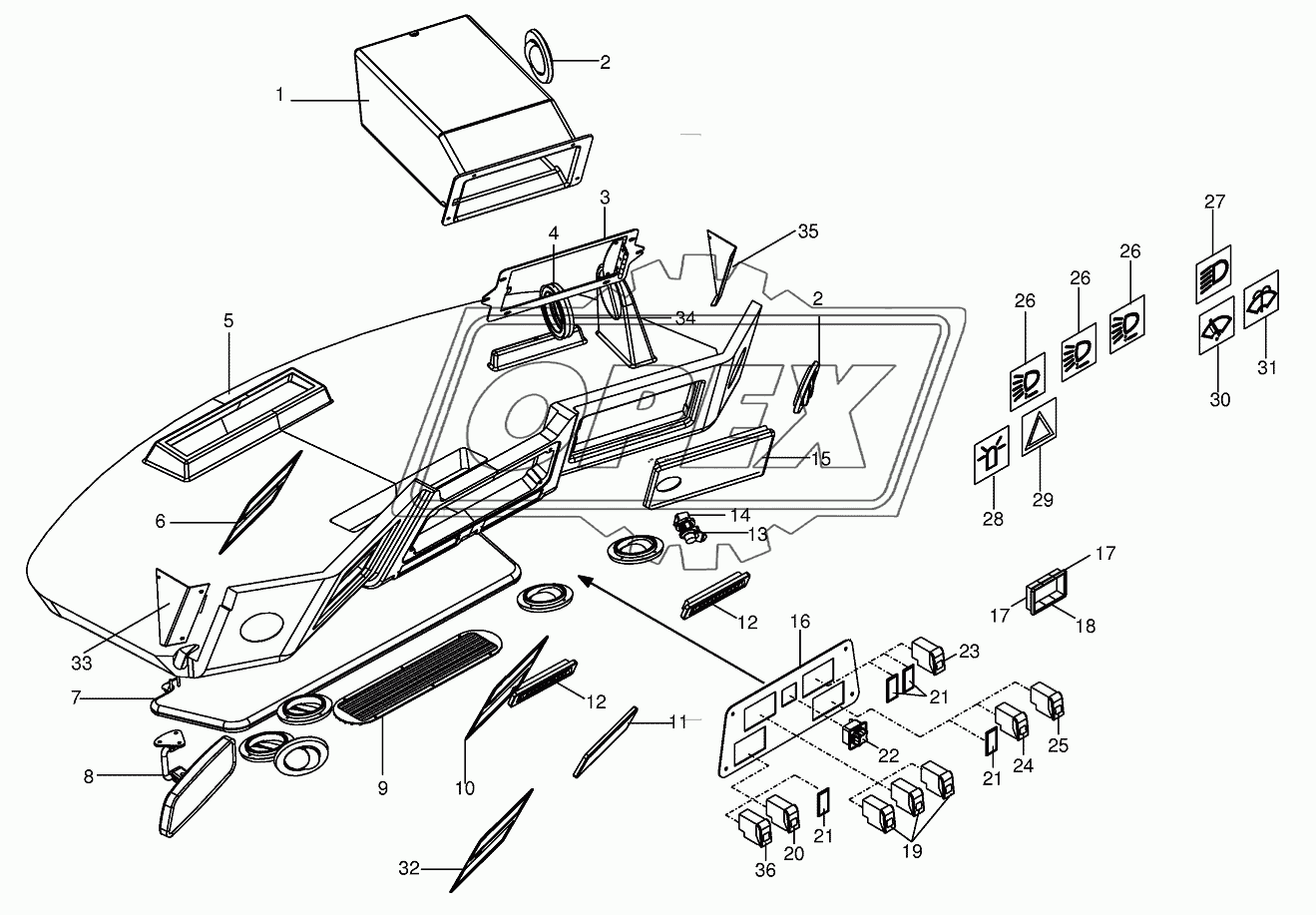 Control panel (roof)