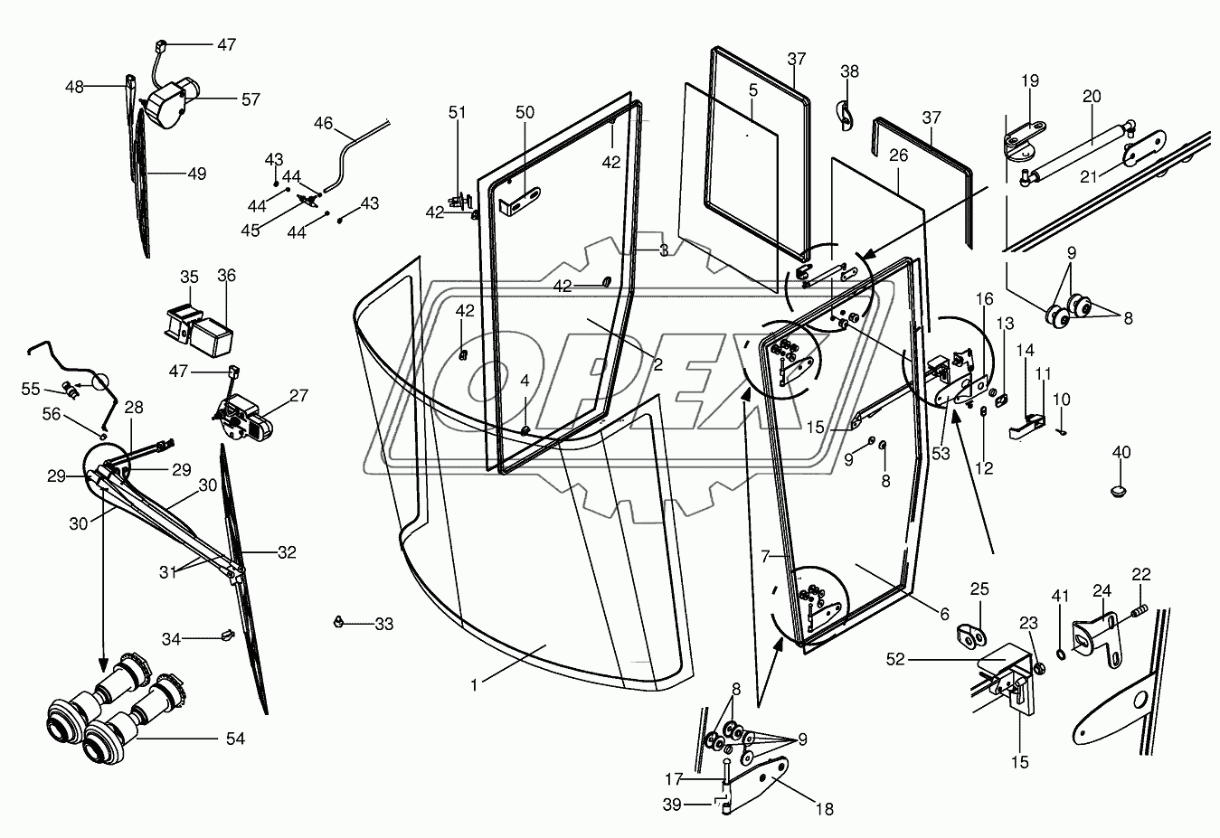 Cab - glazing