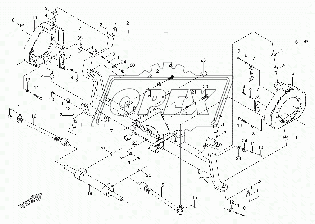 Steering axle