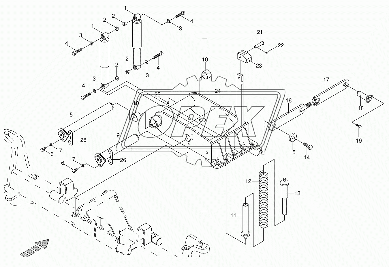 Steering axle rocker arm