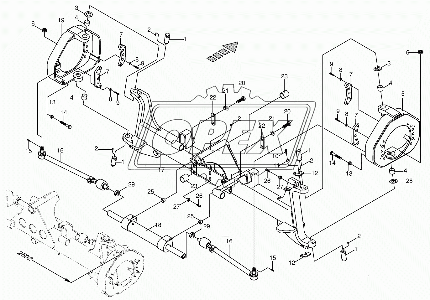 Steering axle