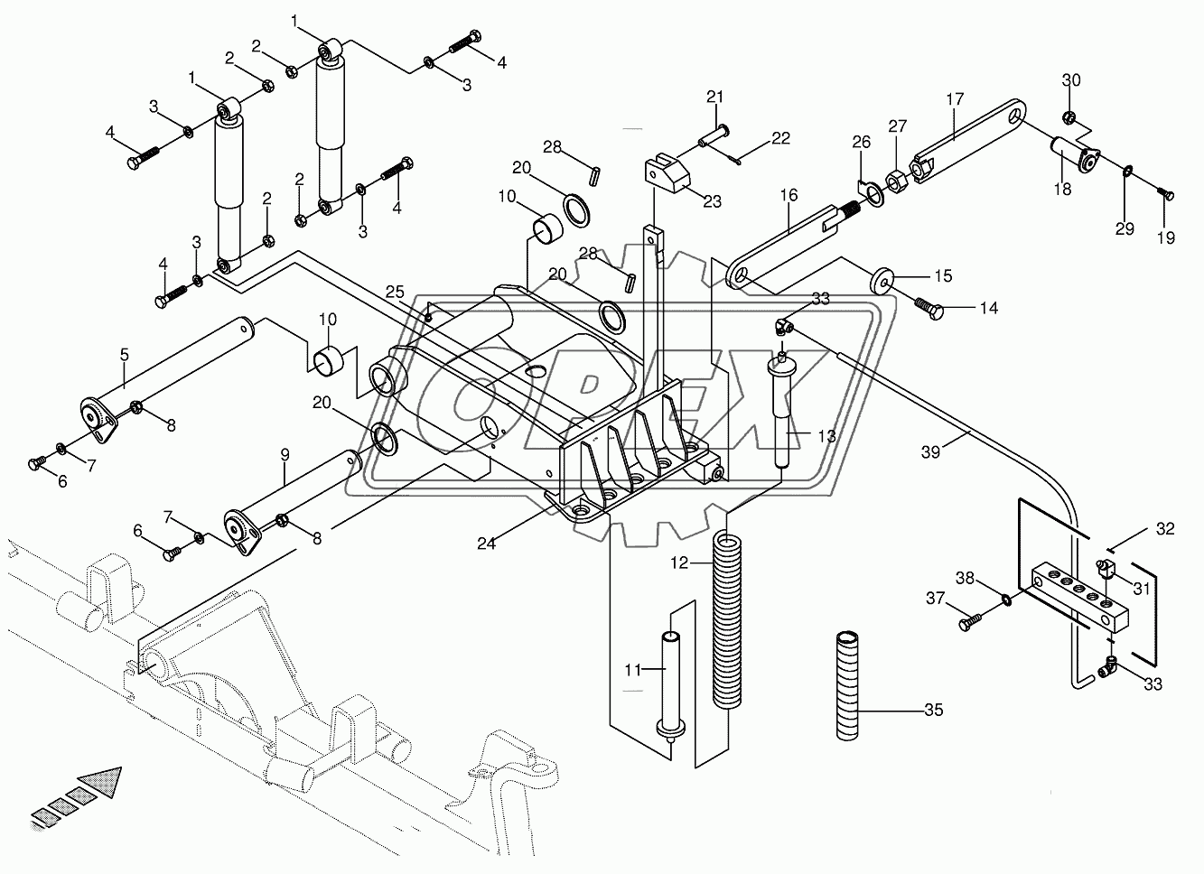 Steering axle rocker arm