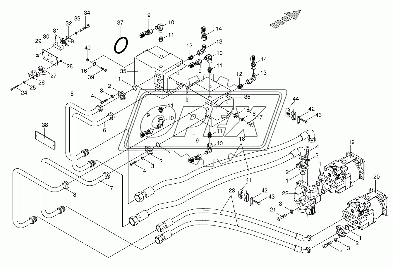 HP line hydraulic system