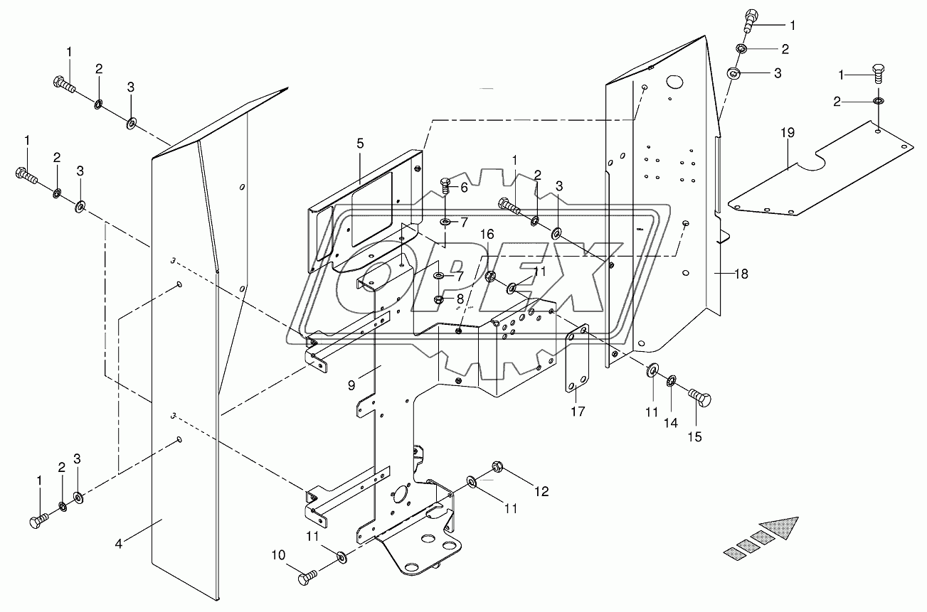 Batery mounting (hydraulics)