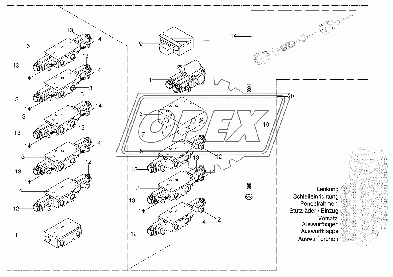 Diverter vave bloc