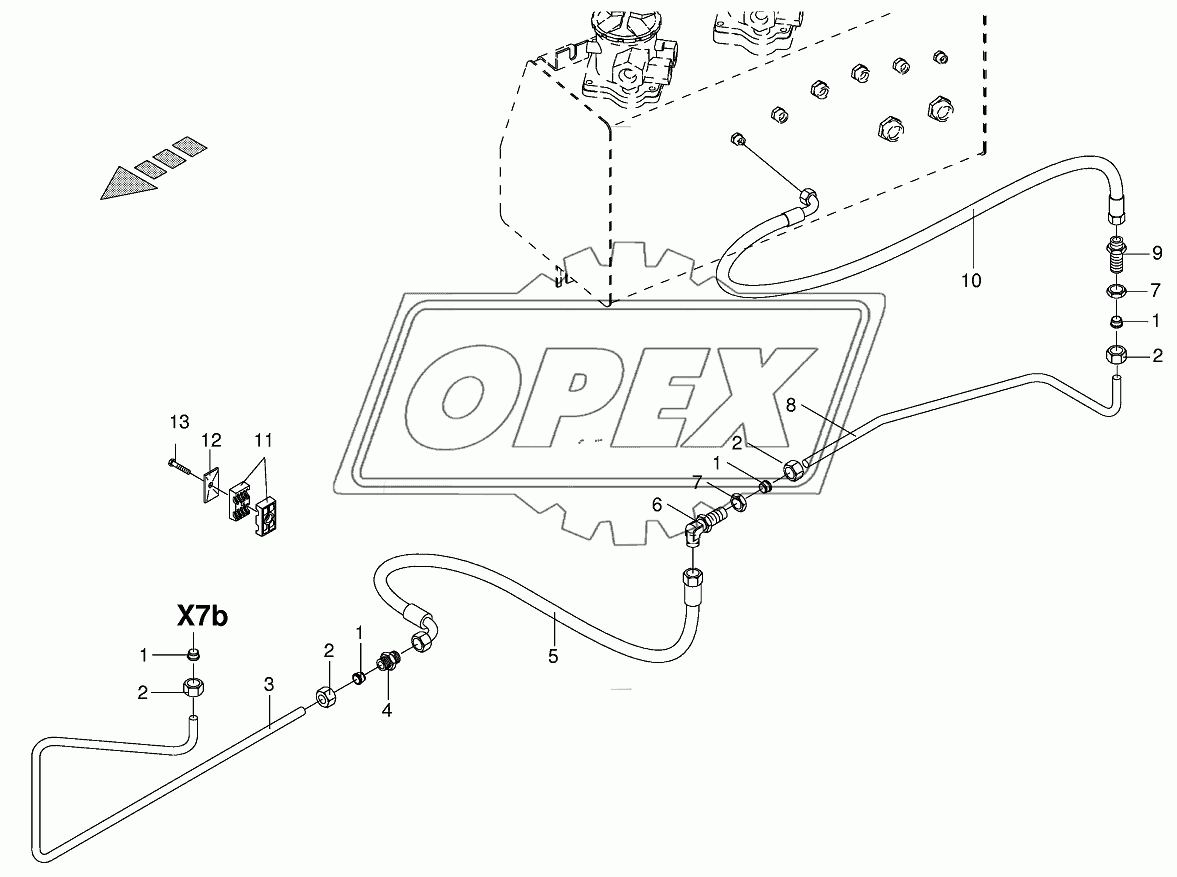 Brake line tank/valve block