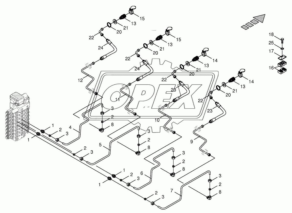 Lines front attachement