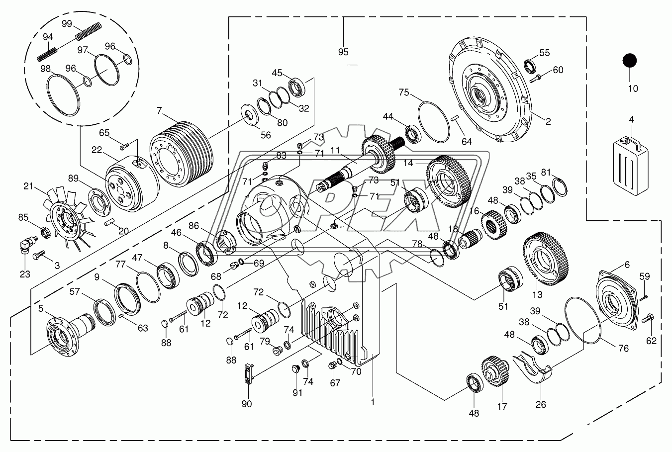 Motor output drive (OM444) (600601 - 736100)