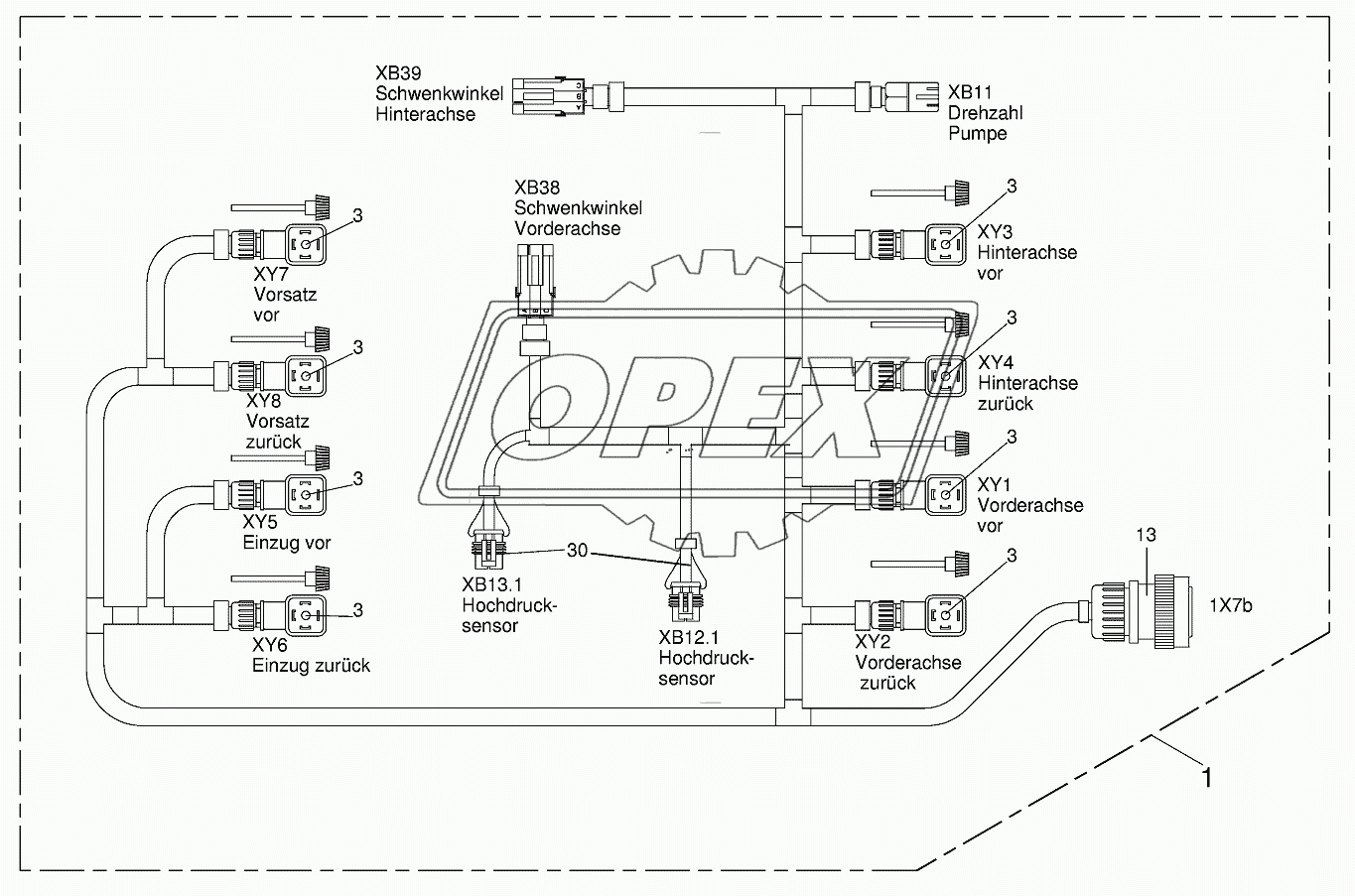 Wiring loom hydraulic pumps