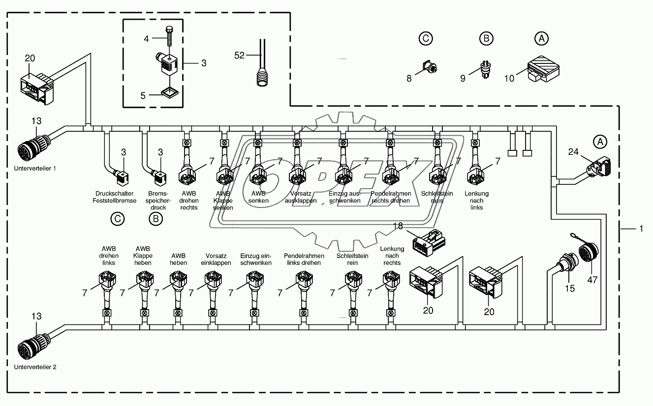 Wiring loom (hydr.block)