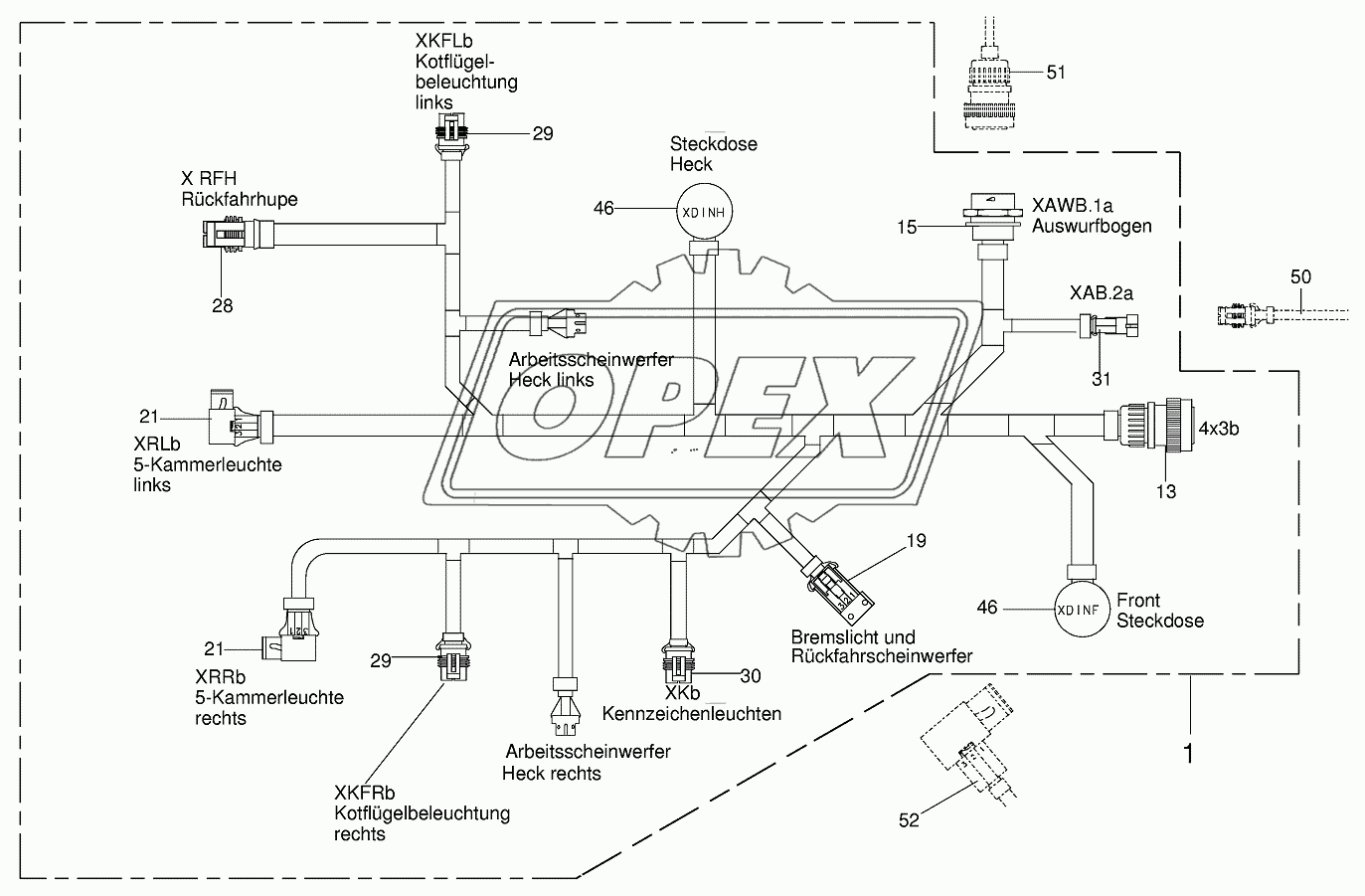 Wiring loom cab (4x3)