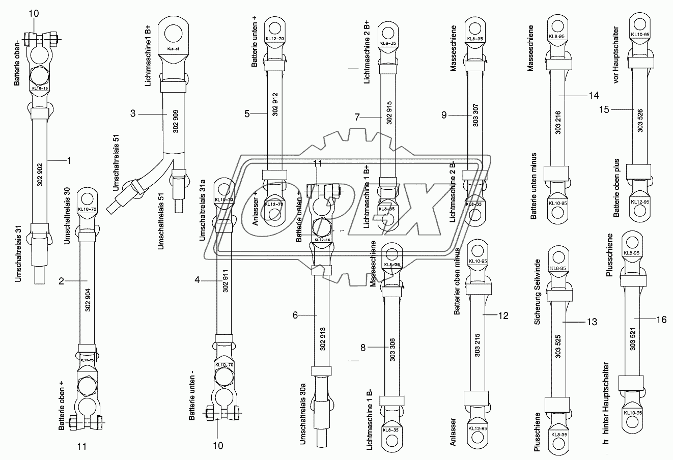 Battery and ground cable 2