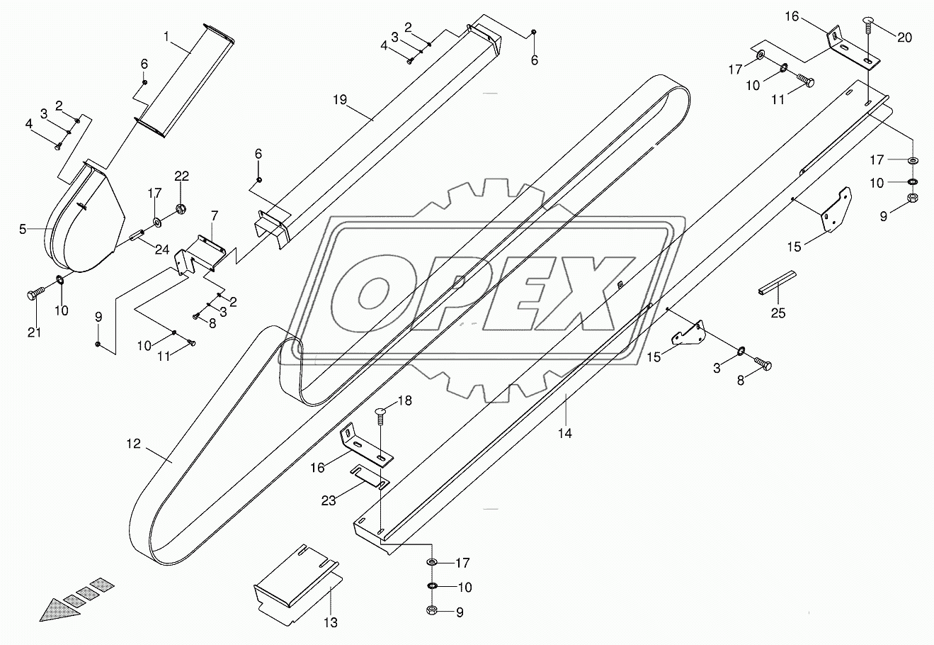 Belt guide - main drive