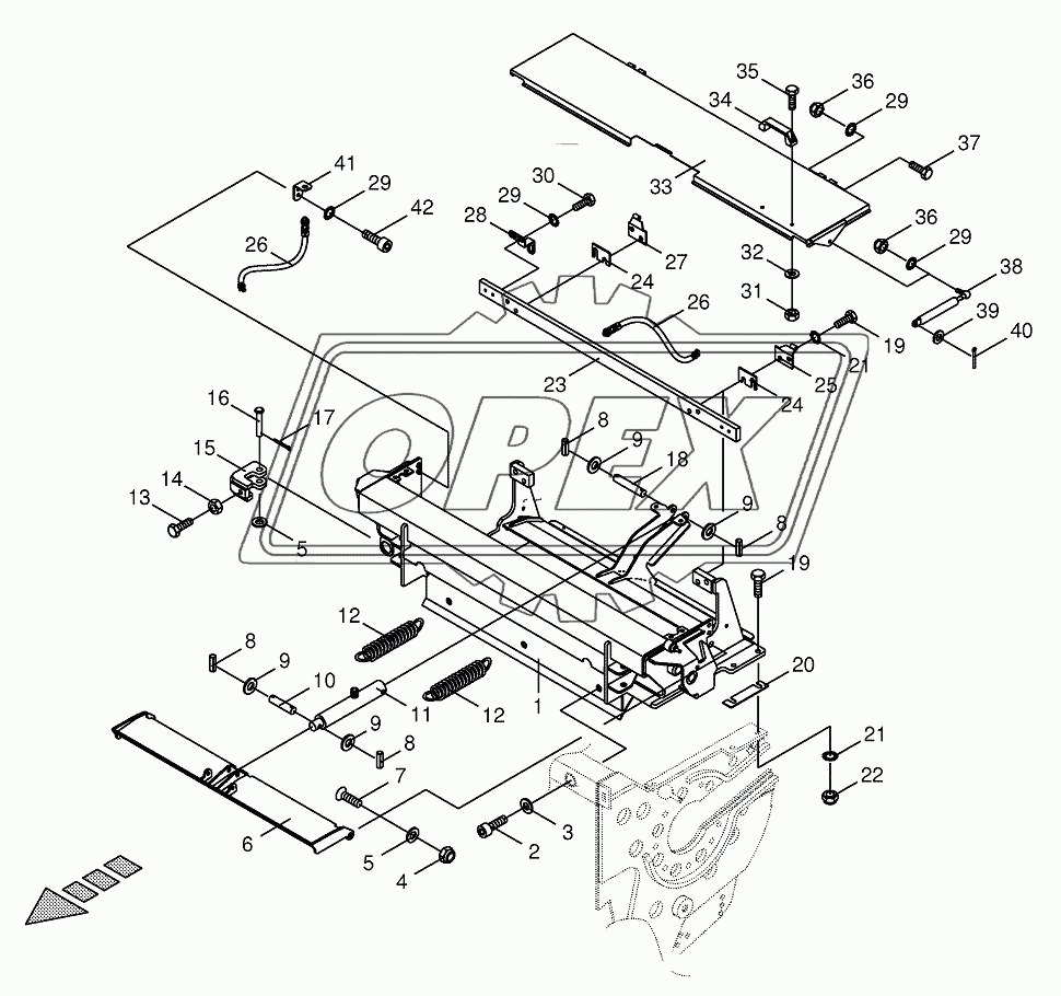 Grinding installation frame - mounting parts (722527 - 736100)