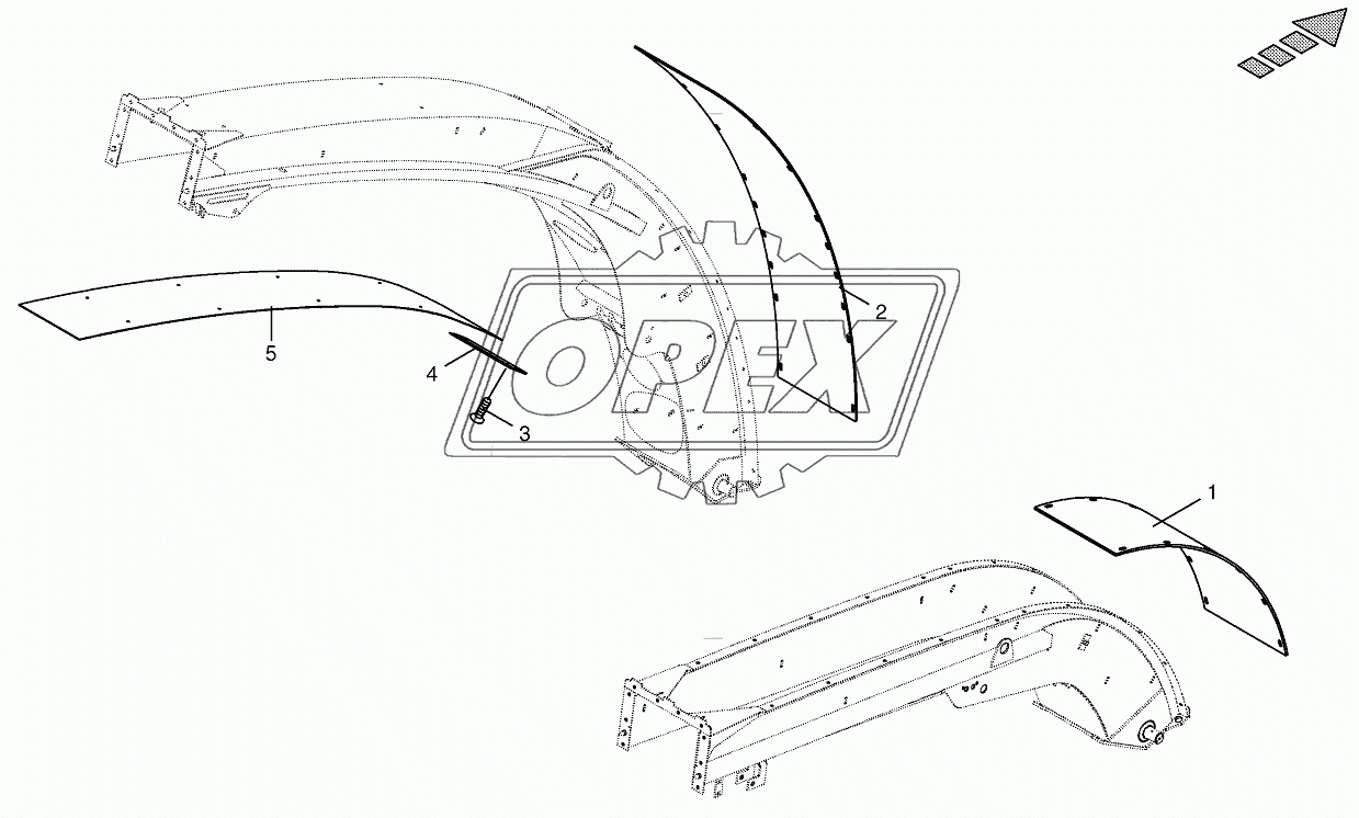 Upper discharge chute -HD parts