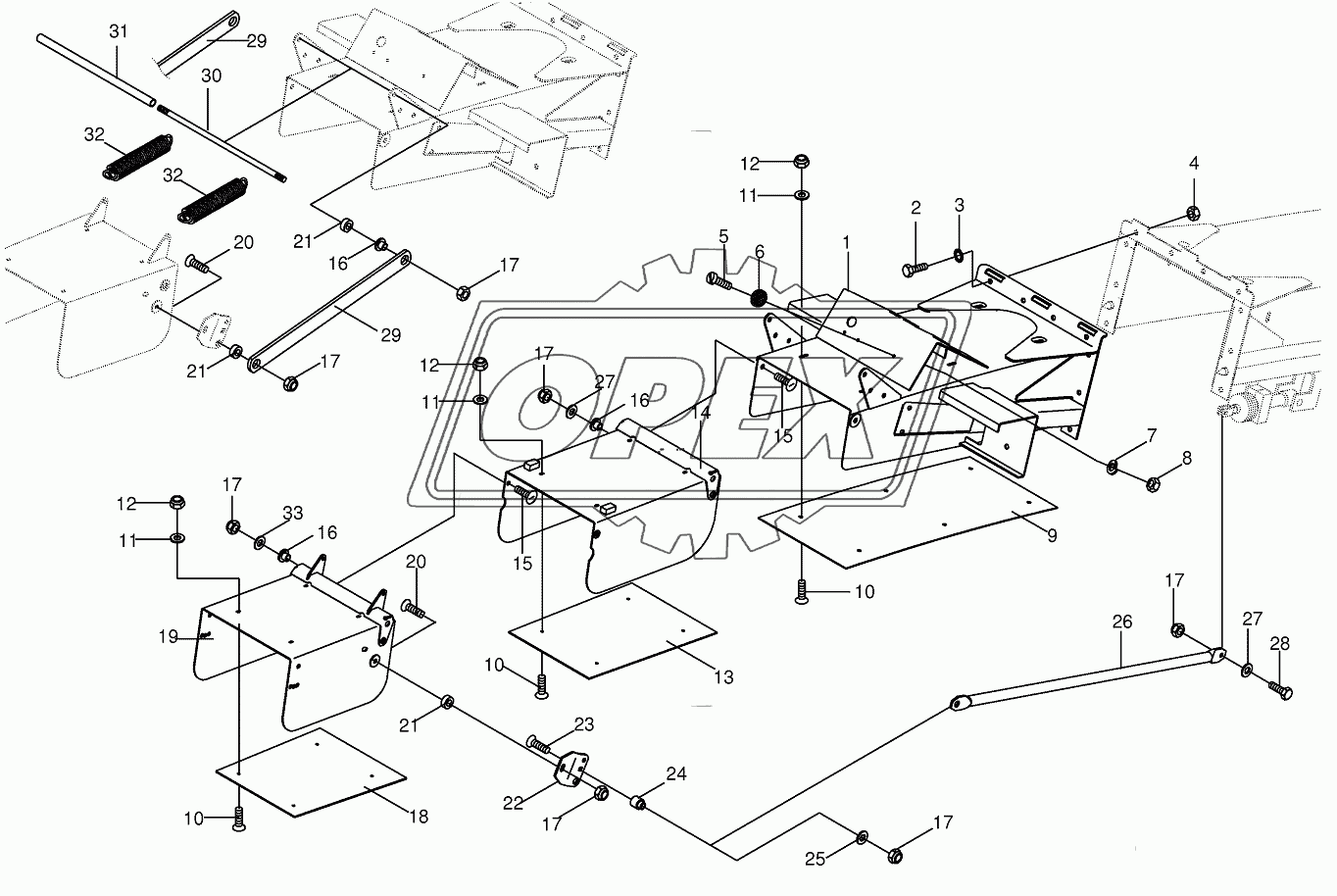 Discharge flap-end piece