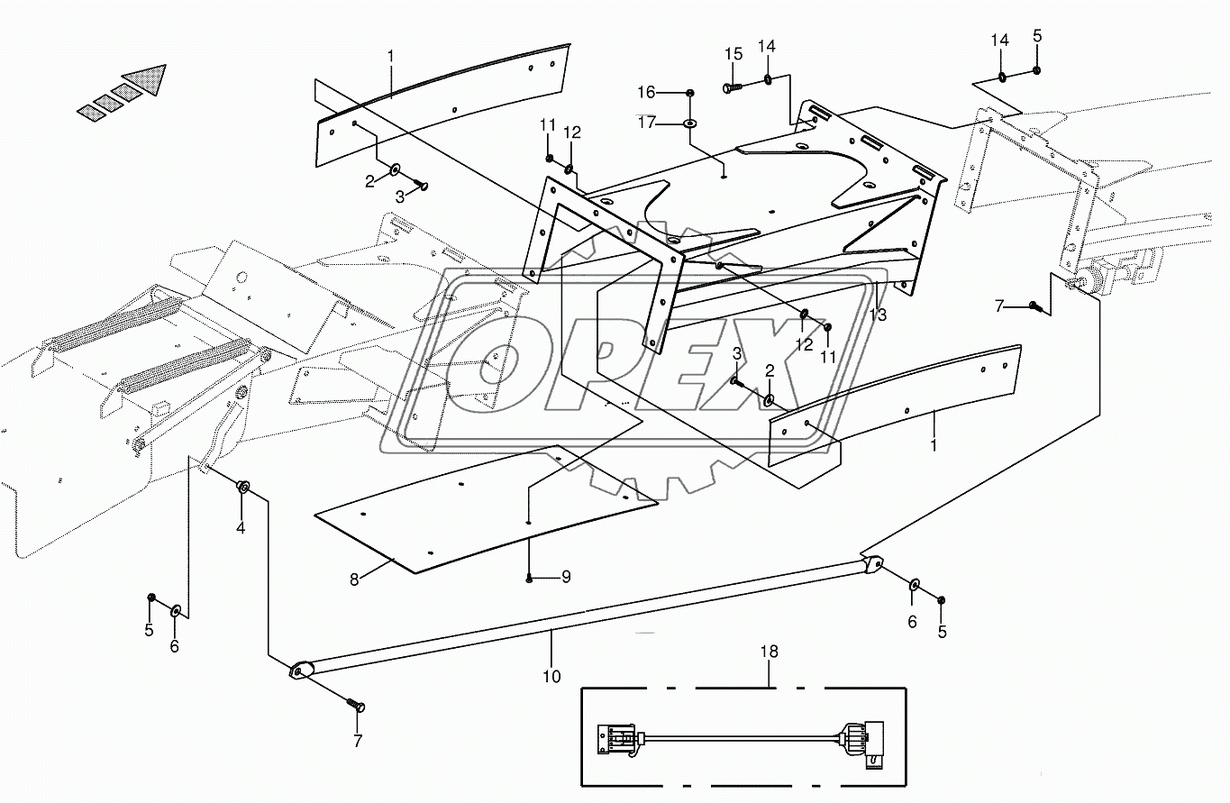 Discharge chute extension 10-row