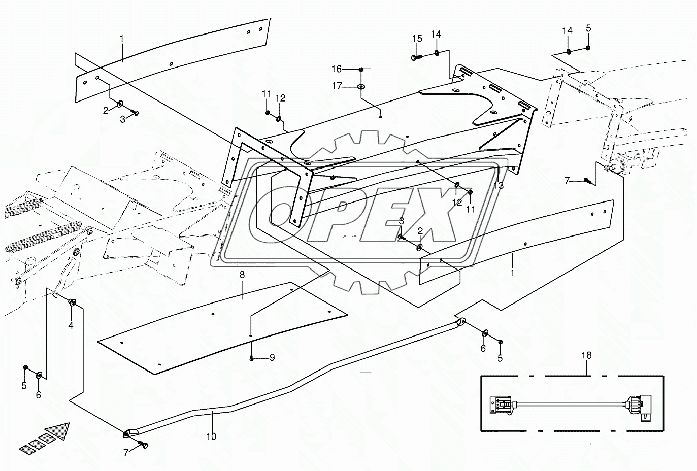 Discharge chute extension 12-row