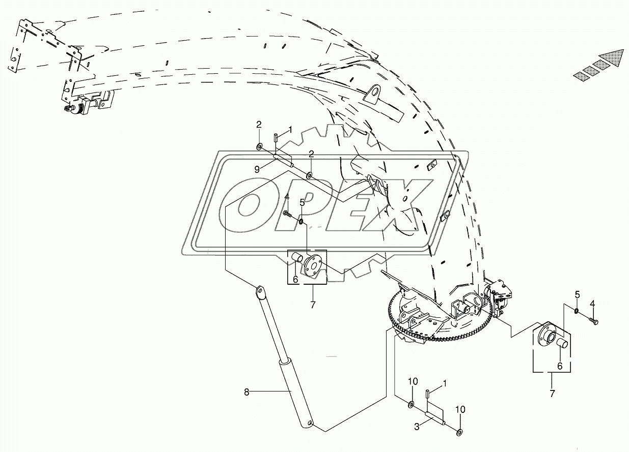 Hydraulic components discharge chute