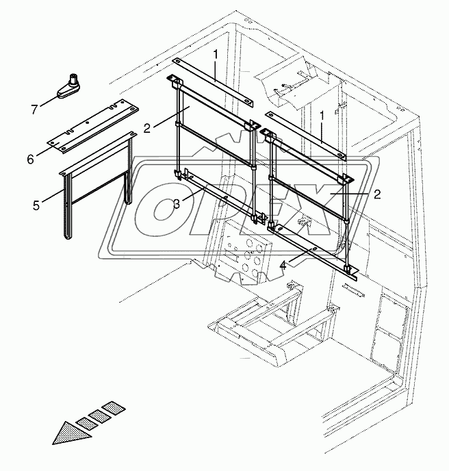 Rear blind / lateral blind