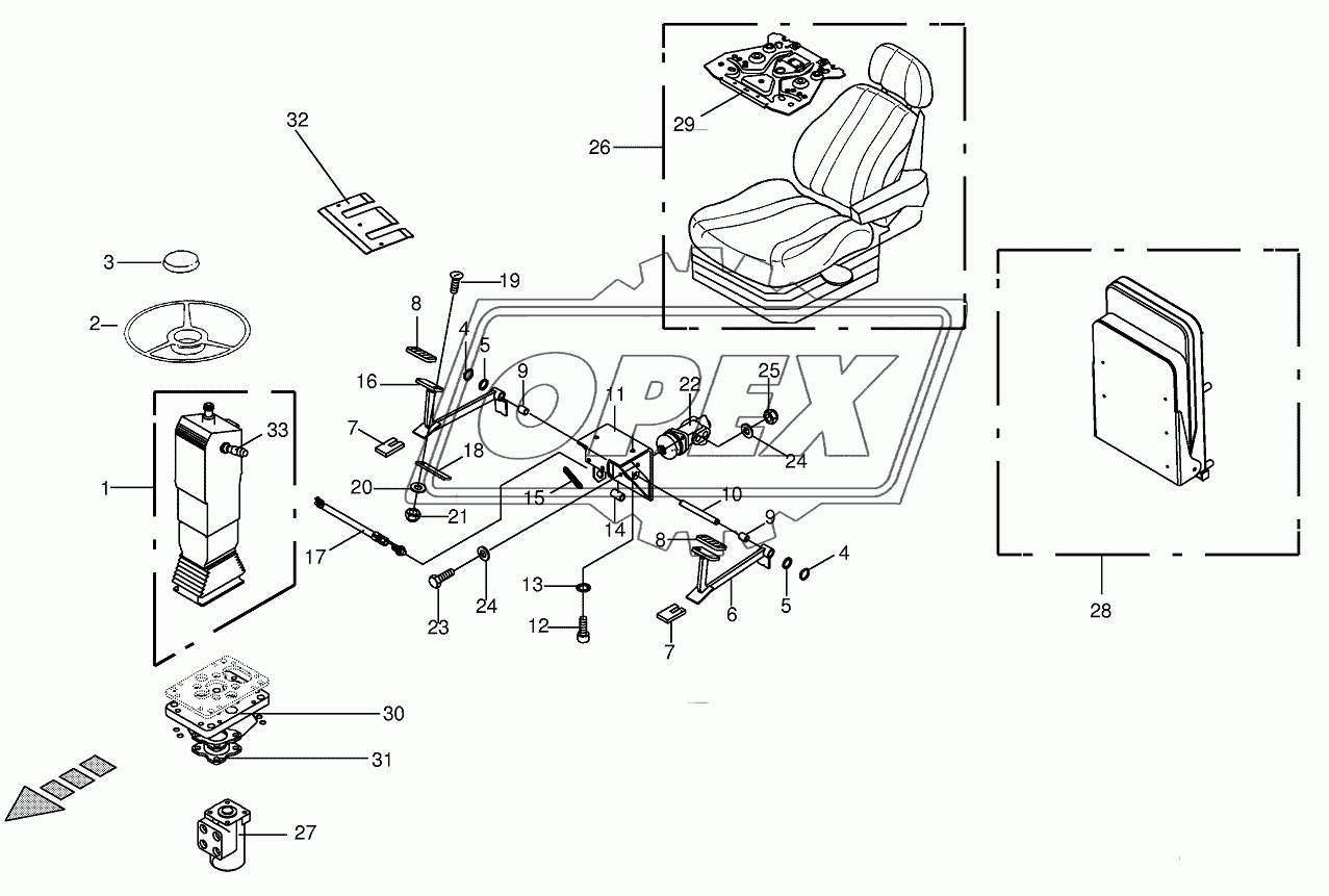 Steering columm (600601 - 722526)