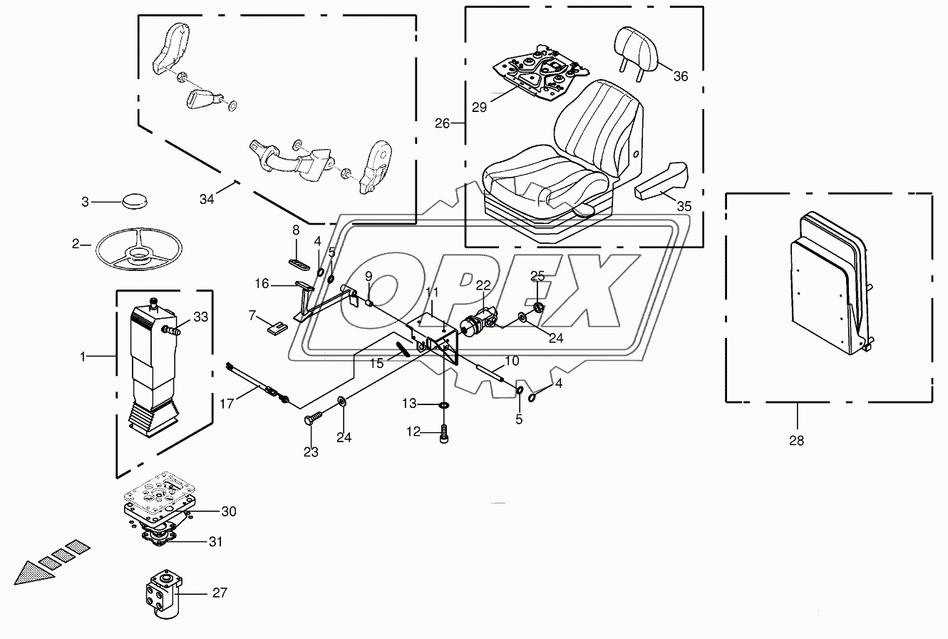 Steering columm (722527 - 736100)