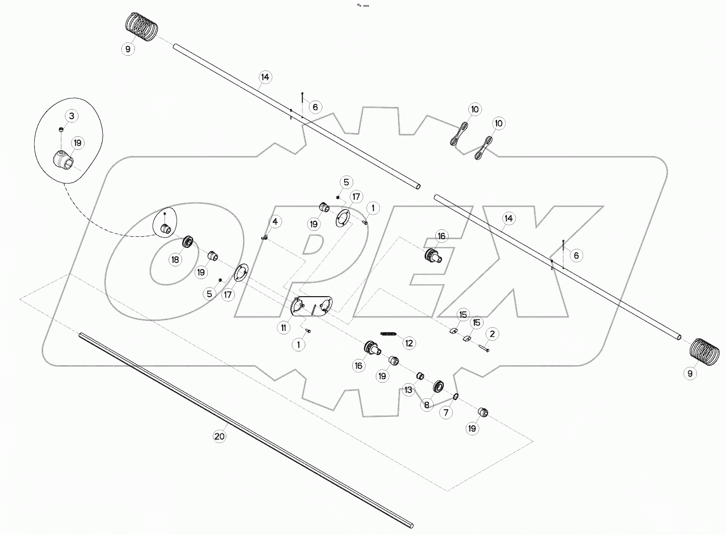  FERTILIZER EXTENSION 12 ROWS D7167-J0000