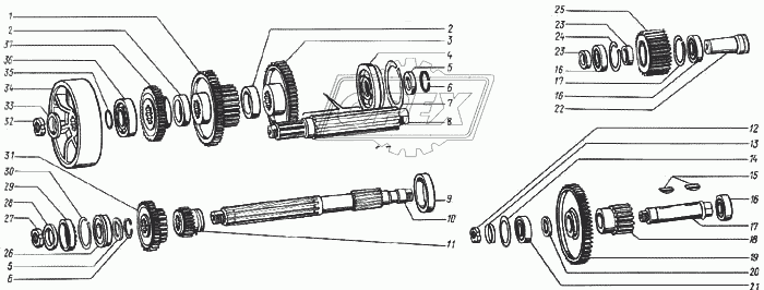 Шестерни, валы 54А-4-1