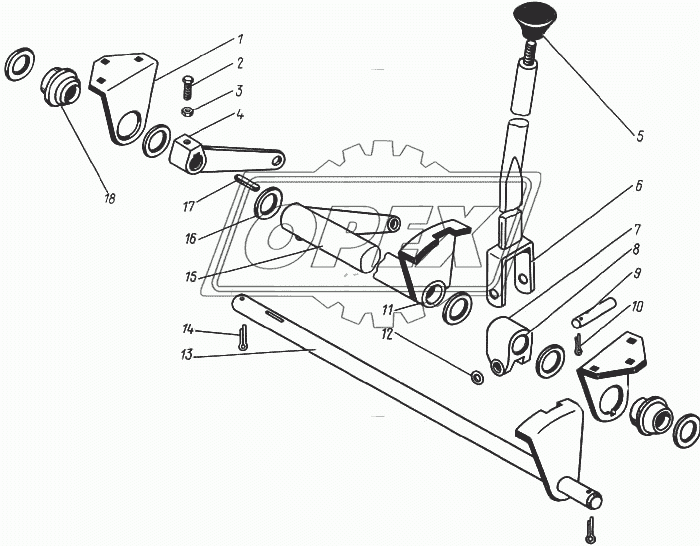 Механизм переключения передач КДМ 5-2