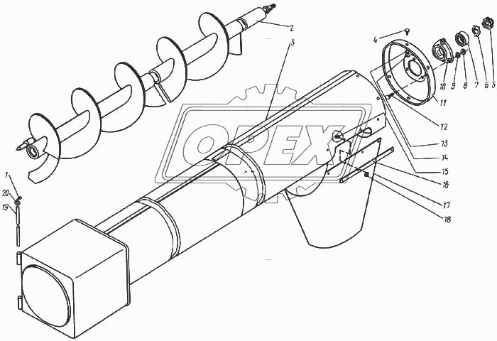 Шнек выгрузной КДМ 6-44