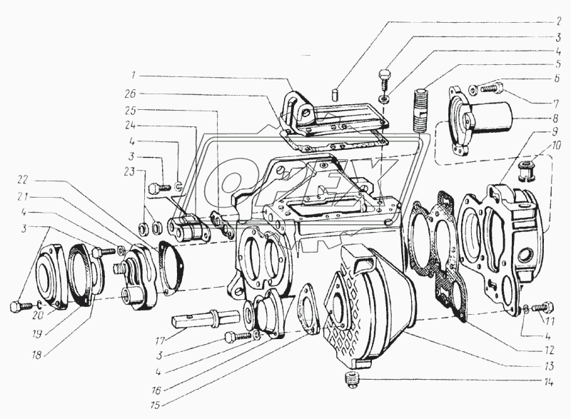 Корпус, крышка, прокладки (54А-4-1)