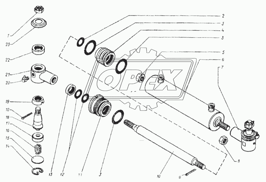 Гидроцилиндр управляемых колес (КДМ9-678)