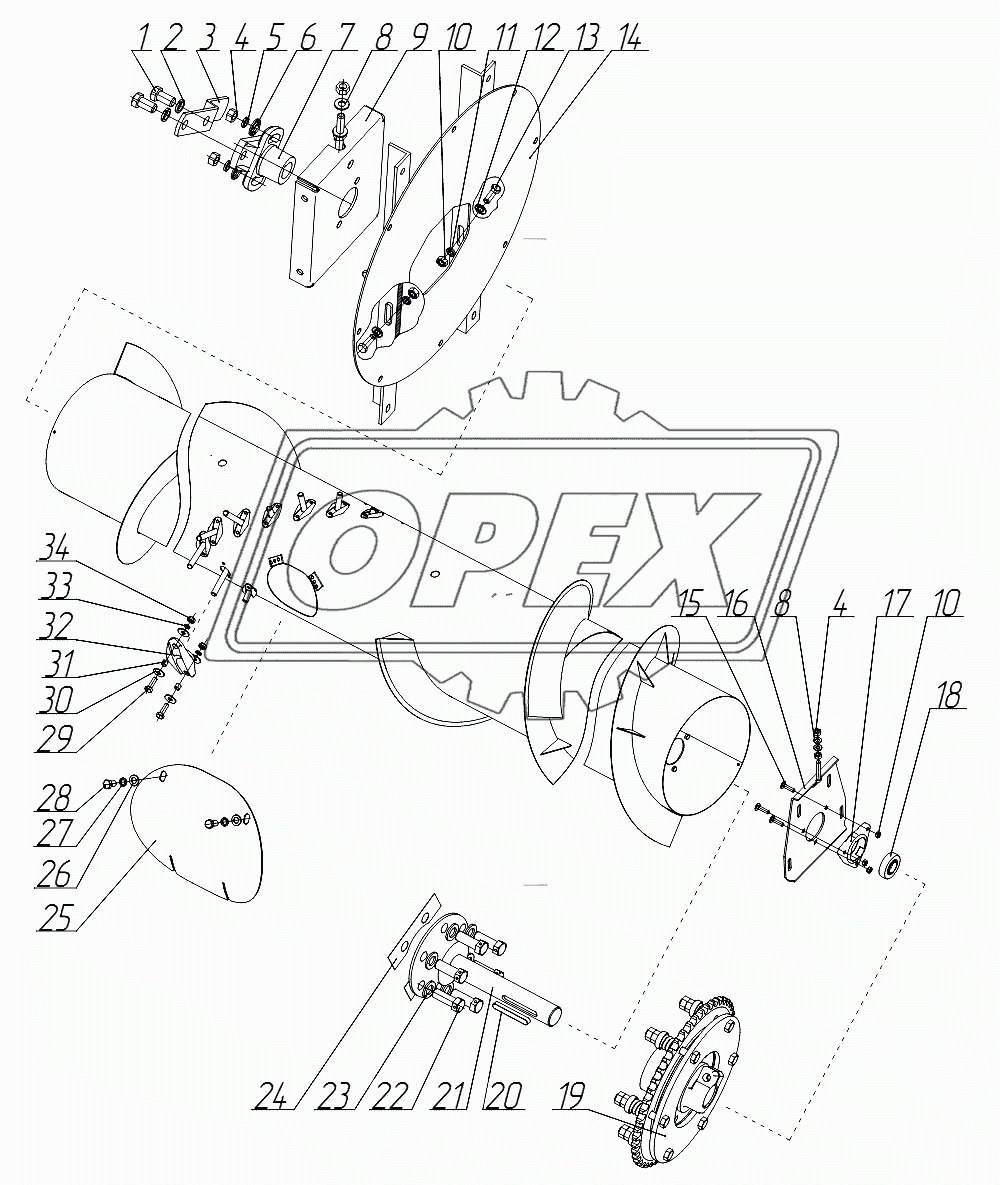 Шнек жатки ЖКН 4-2-2Ш