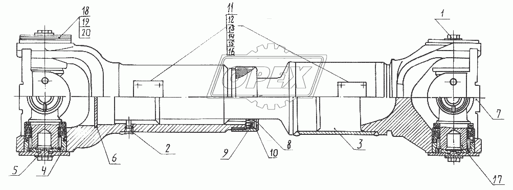 Вал карданный межмостовой 7426-2201010-01